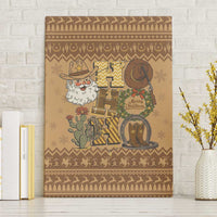 Western Cowboy Christmas Canvas Wall Art Cowboy Santa Ho Ho Ho Retro - Wonder Print Shop