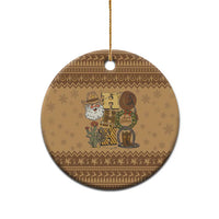 Western Cowboy Christmas Ceramic Ornament Cowboy Santa Ho Ho Ho Retro - Wonder Print Shop