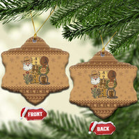 Western Cowboy Christmas Ceramic Ornament Cowboy Santa Ho Ho Ho Retro - Wonder Print Shop