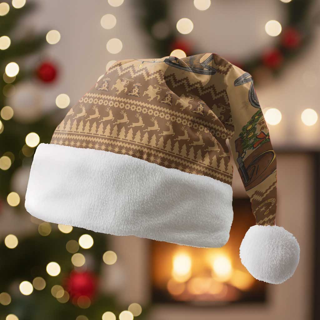 Western Cowboy Christmas Santa Hat Cowboy Santa Ho Ho Ho Retro - Wonder Print Shop