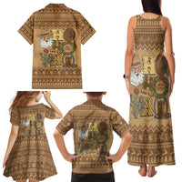Western Cowboy Christmas Family Matching Tank Maxi Dress and Hawaiian Shirt Cowboy Santa Ho Ho Ho Retro - Wonder Print Shop