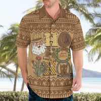 Western Cowboy Christmas Hawaiian Shirt Cowboy Santa Ho Ho Ho Retro - Wonder Print Shop