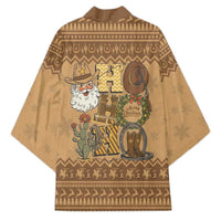 Western Cowboy Christmas Kimono Cowboy Santa Ho Ho Ho Retro - Wonder Print Shop