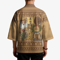 Western Cowboy Christmas Kimono Cowboy Santa Ho Ho Ho Retro - Wonder Print Shop
