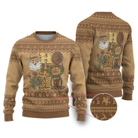 Western Cowboy Christmas Ugly Christmas Sweater Cowboy Santa Ho Ho Ho Retro - Wonder Print Shop