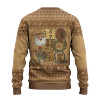 Western Cowboy Christmas Ugly Christmas Sweater Cowboy Santa Ho Ho Ho Retro - Wonder Print Shop