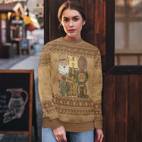 Western Cowboy Christmas Ugly Christmas Sweater Cowboy Santa Ho Ho Ho Retro - Wonder Print Shop