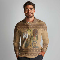 Western Cowboy Christmas Long Sleeve Polo Shirt Cowboy Santa Ho Ho Ho Retro - Wonder Print Shop