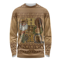 Western Cowboy Christmas Long Sleeve Shirt Cowboy Santa Ho Ho Ho Retro - Wonder Print Shop