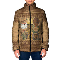 Western Cowboy Christmas Padded Jacket Cowboy Santa Ho Ho Ho Retro - Wonder Print Shop