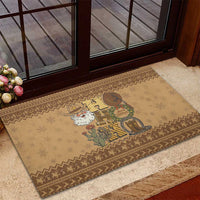 Western Cowboy Christmas Rubber Doormat Cowboy Santa Ho Ho Ho Retro - Wonder Print Shop