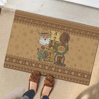 Western Cowboy Christmas Rubber Doormat Cowboy Santa Ho Ho Ho Retro - Wonder Print Shop