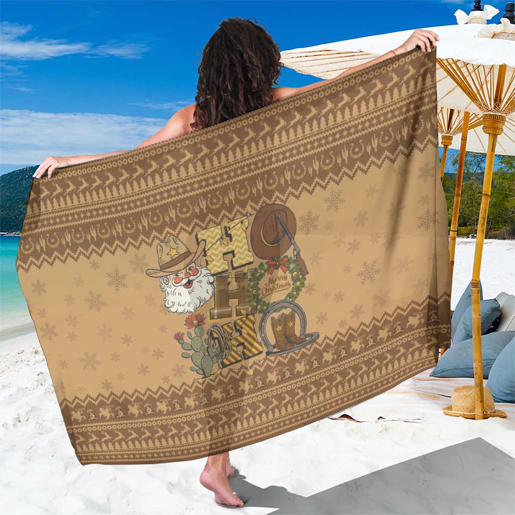 Western Cowboy Christmas Sarong Cowboy Santa Ho Ho Ho Retro - Wonder Print Shop
