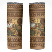 Western Cowboy Christmas Skinny Tumbler Cowboy Santa Ho Ho Ho Retro - Wonder Print Shop