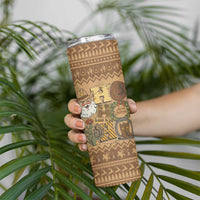 Western Cowboy Christmas Skinny Tumbler Cowboy Santa Ho Ho Ho Retro - Wonder Print Shop