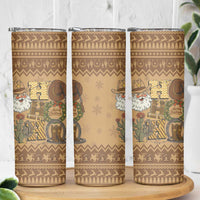 Western Cowboy Christmas Skinny Tumbler Cowboy Santa Ho Ho Ho Retro - Wonder Print Shop