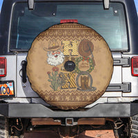 Western Cowboy Christmas Spare Tire Cover Cowboy Santa Ho Ho Ho Retro - Wonder Print Shop