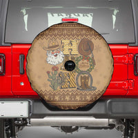 Western Cowboy Christmas Spare Tire Cover Cowboy Santa Ho Ho Ho Retro - Wonder Print Shop