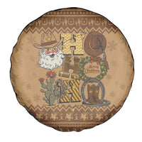 Western Cowboy Christmas Spare Tire Cover Cowboy Santa Ho Ho Ho Retro - Wonder Print Shop