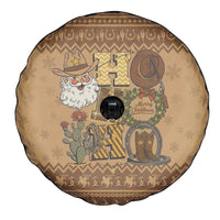 Western Cowboy Christmas Spare Tire Cover Cowboy Santa Ho Ho Ho Retro - Wonder Print Shop
