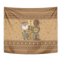 Western Cowboy Christmas Tapestry Cowboy Santa Ho Ho Ho Retro - Wonder Print Shop