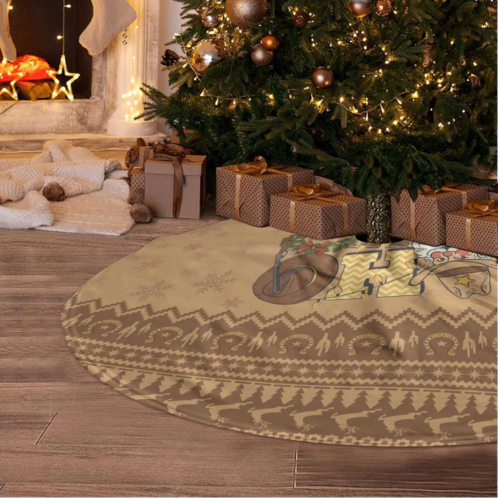 Western Cowboy Christmas Tree Skirt Cowboy Santa Ho Ho Ho Retro - Wonder Print Shop