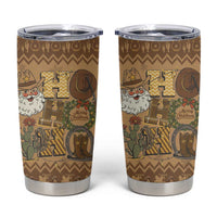 Western Cowboy Christmas Tumbler Cup Cowboy Santa Ho Ho Ho Retro - Wonder Print Shop
