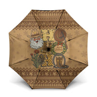 Western Cowboy Christmas Umbrella Cowboy Santa Ho Ho Ho Retro - Wonder Print Shop