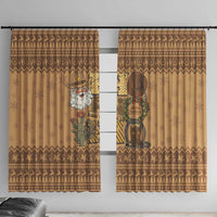 Western Cowboy Christmas Window Curtain Cowboy Santa Ho Ho Ho Retro - Wonder Print Shop