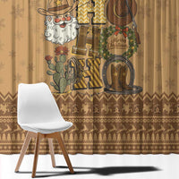 Western Cowboy Christmas Window Curtain Cowboy Santa Ho Ho Ho Retro - Wonder Print Shop