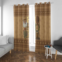 Western Cowboy Christmas Window Curtain Cowboy Santa Ho Ho Ho Retro - Wonder Print Shop