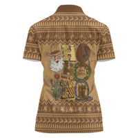 Western Cowboy Christmas Women Polo Shirt Cowboy Santa Ho Ho Ho Retro - Wonder Print Shop