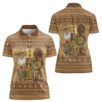 Western Cowboy Christmas Women Polo Shirt Cowboy Santa Ho Ho Ho Retro - Wonder Print Shop