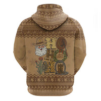 Western Cowboy Christmas Zip Hoodie Cowboy Santa Ho Ho Ho Retro - Wonder Print Shop