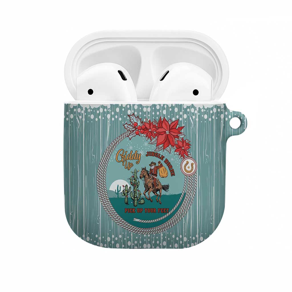 Cowboy Christmas AirPods Case Giddy Up Jingle Horse Green Version - Wonder Print Shop