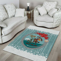 Cowboy Christmas Area Rug Giddy Up Jingle Horse Green Version - Wonder Print Shop