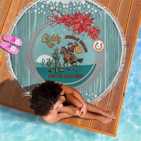 Cowboy Christmas Beach Blanket Giddy Up Jingle Horse Green Version - Wonder Print Shop