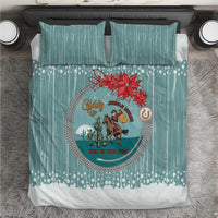Cowboy Christmas Bedding Set Giddy Up Jingle Horse Green Version - Wonder Print Shop