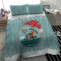 Cowboy Christmas Bedding Set Giddy Up Jingle Horse Green Version - Wonder Print Shop