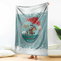 Cowboy Christmas Blanket Giddy Up Jingle Horse Green Version - Wonder Print Shop