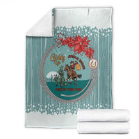 Cowboy Christmas Blanket Giddy Up Jingle Horse Green Version - Wonder Print Shop