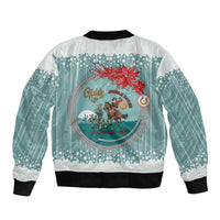 Cowboy Christmas Bomber Jacket Giddy Up Jingle Horse Green Version - Wonder Print Shop