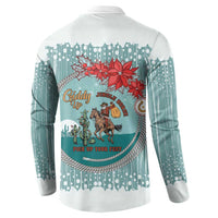 Cowboy Christmas Button Sweatshirt Giddy Up Jingle Horse Green Version - Wonder Print Shop