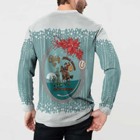 Cowboy Christmas Button Sweatshirt Giddy Up Jingle Horse Green Version - Wonder Print Shop