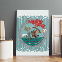 Cowboy Christmas Canvas Wall Art Giddy Up Jingle Horse Green Version - Wonder Print Shop