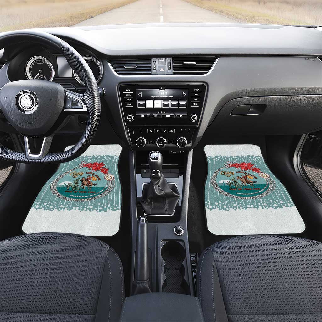 Cowboy Christmas Car Mats Giddy Up Jingle Horse Green Version - Wonder Print Shop