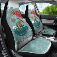 Cowboy Christmas Car Seat Cover Giddy Up Jingle Horse Green Version - Wonder Print Shop