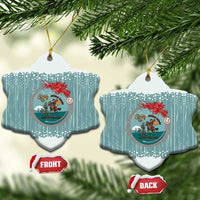 Cowboy Christmas Ceramic Ornament Giddy Up Jingle Horse Green Version - Wonder Print Shop