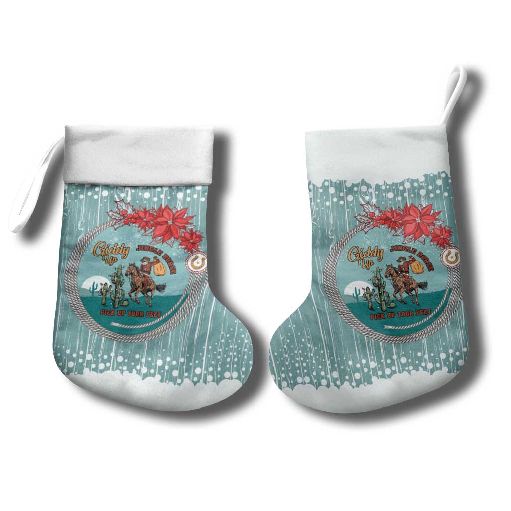 Cowboy Christmas Stocking Giddy Up Jingle Horse Green Version - Wonder Print Shop