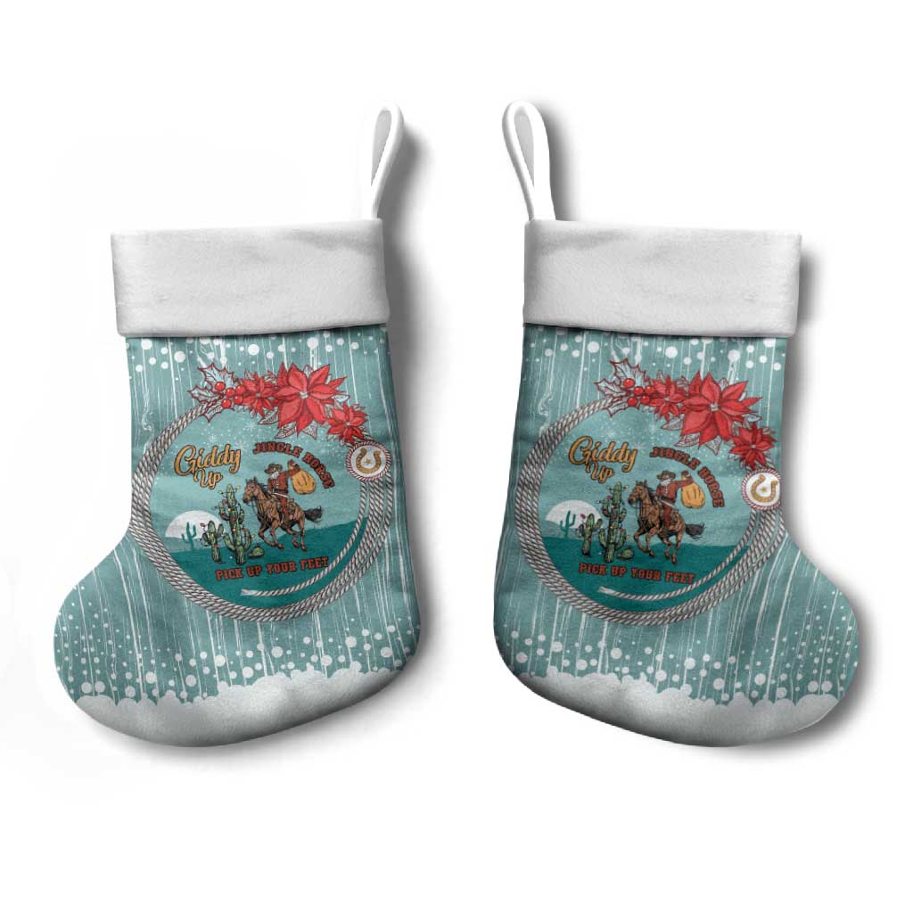 Cowboy Christmas Stocking Giddy Up Jingle Horse Green Version - Wonder Print Shop